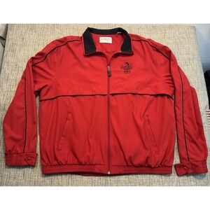 ASHWORTH WEATHER SYSTEMS ARNOLD PALMER INVITATIONAL RED WINDBREAKER JACKET SZ XL
